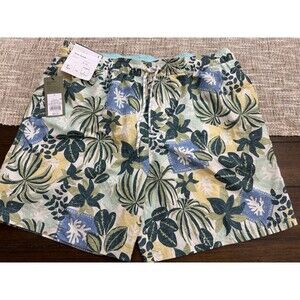 Goodfellow & Co Men's 7" Swim Trunks Tropical Floral Leaf Print - Size L - NWT